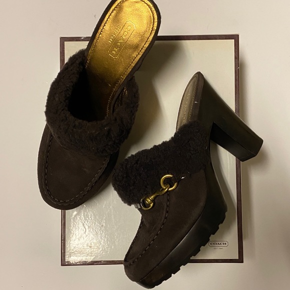 Idyle Suede Clogs With Buckle by Coach - Picture 1 of 6